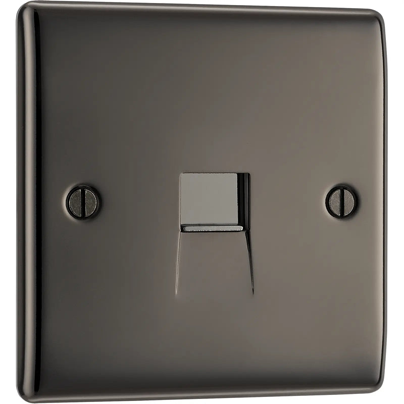 BG Electrical Nexus Metal Black Nickel - Single, RJ11 telephone socket