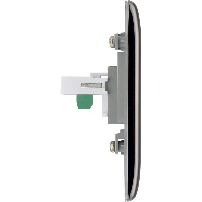 BG Electrical Nexus Metal Black Nickel - Single, RJ11 telephone socket