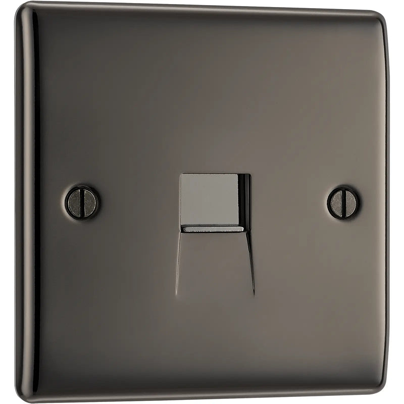 BG Electrical Nexus Metal Black Nickel - Single, telephone socket, master