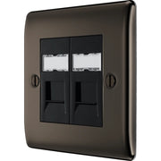 BG Electrical Nexus Metal Black Nickel - Double, RJ45 data socket