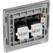 BG Electrical Nexus Metal Black Nickel - Double, RJ45 data socket