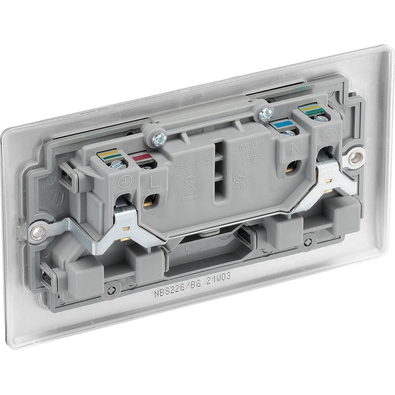 BG Electrical Nexus Metal Brushed Steel - Double, switched, double pole