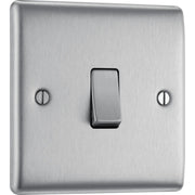 BG Electrical Nexus Metal Brushed Steel - Single, 2 way switch