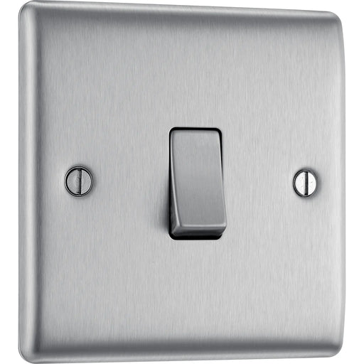 BG Electrical Nexus Metal Brushed Steel - Single, 2 way switch