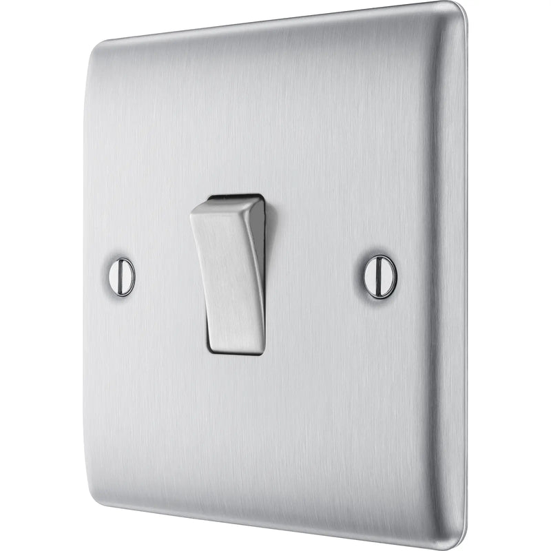 BG Electrical Nexus Metal Brushed Steel - Single, 2 way switch