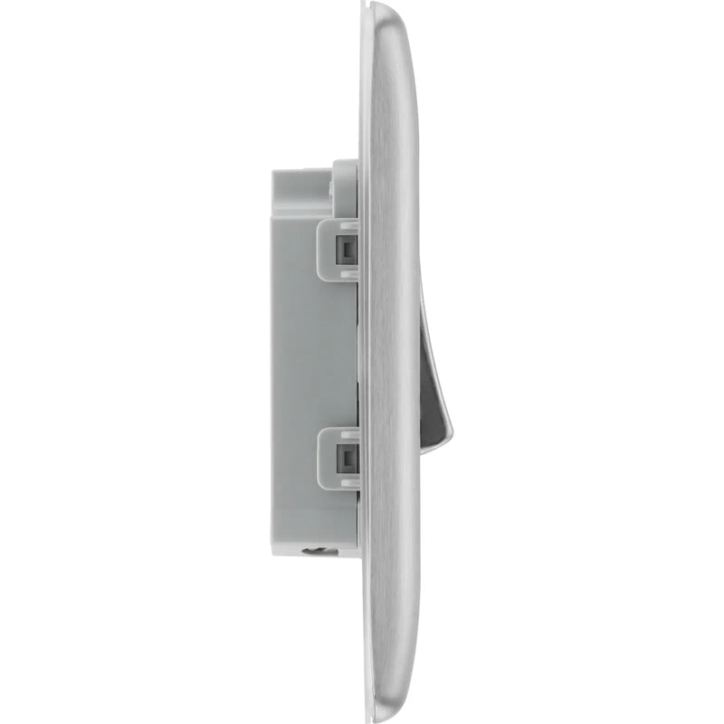BG Electrical Nexus Metal Brushed Steel - Single, 2 way switch