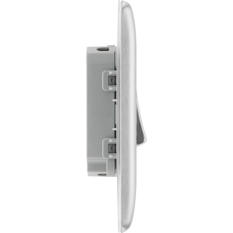 BG Electrical Nexus Metal Brushed Steel - Double, 2 way switch