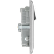 BG Electrical Nexus Metal Brushed Steel - Double switched single pole, with USB A + C (22W)