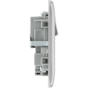 BG Electrical Nexus Metal Brushed Steel - Double switched single pole, with USB A + C (12W)
