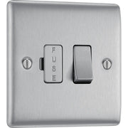 BG Electrical Nexus Metal Brushed Steel - Switched and fused