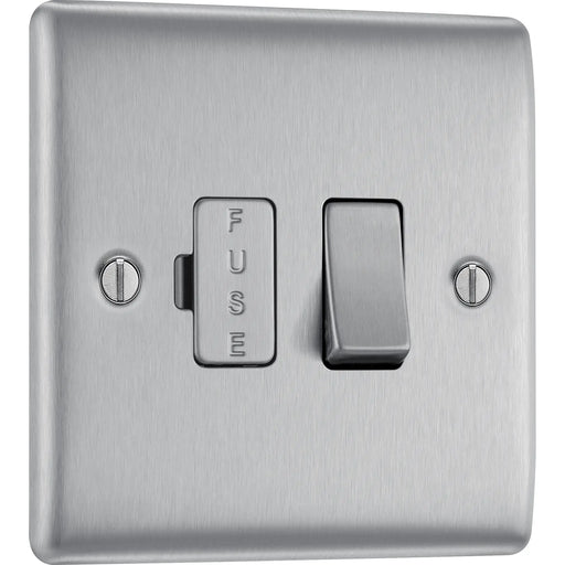 BG Electrical Nexus Metal Brushed Steel - Switched and fused