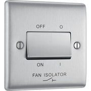 BG Electrical Nexus Metal Brushed Steel - Triple pole fan isolator
