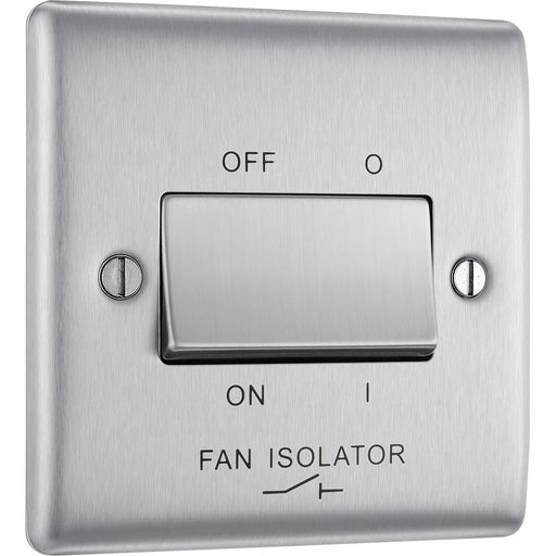 BG Electrical Nexus Metal Brushed Steel - Triple pole fan isolator