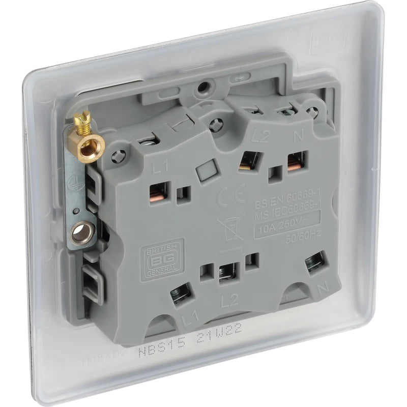 BG Electrical Nexus Metal Brushed Steel - Triple pole fan isolator