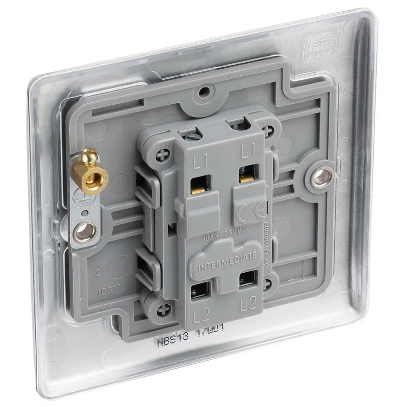 BG Electrical Nexus Metal Brushed Steel - Intermediate switch