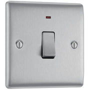 BG Electrical Nexus Metal Brushed Steel - 20A, double pole, with indicator