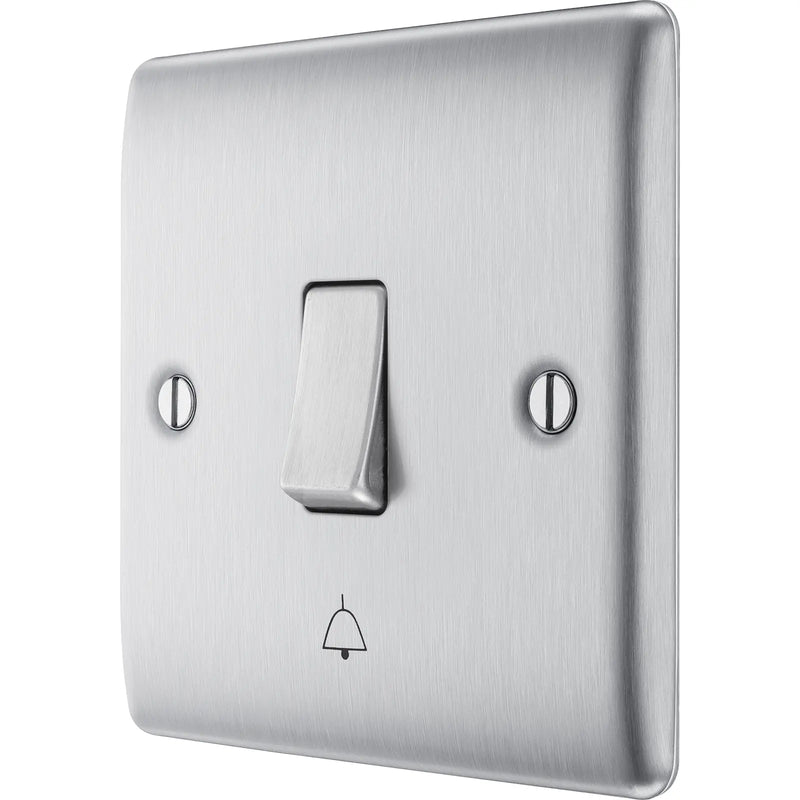 BG Electrical Nexus Metal Brushed Steel - Bell Push Switch