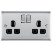 BG Electrical Nexus Metal Brushed Steel - Double, switched, double pole
