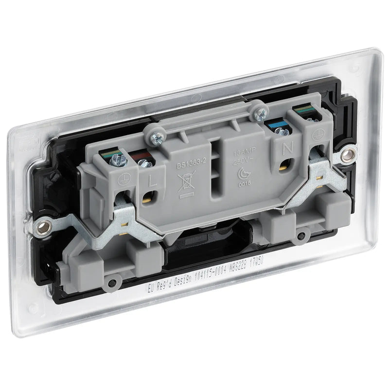 BG Electrical Nexus Metal Brushed Steel - Double, switched, double pole