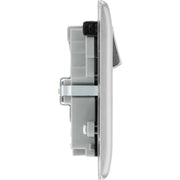 BG Electrical Nexus Metal Brushed Steel - Double switched single pole, with USB A + C (22W)