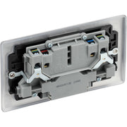 BG Electrical Nexus Metal Brushed Steel - Double switched single pole, with USB A + C (12W)