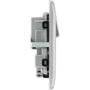 BG Electrical Nexus Metal Brushed Steel - Double switched single pole, with USB A + C (12W)