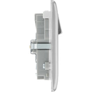 BG Electrical Nexus Metal Brushed Steel - Double switched single pole, with USB A + C (22W)
