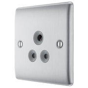 BG Electrical Nexus Metal Brushed Steel - 5A, single, unswitched, round pin
