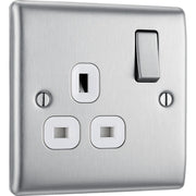 BG Electrical Nexus Metal Brushed Steel - Single switched, double pole