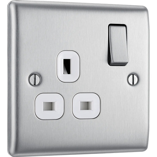 BG Electrical Nexus Metal Brushed Steel - Single switched, double pole