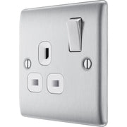 BG Electrical Nexus Metal Brushed Steel - Single switched, double pole