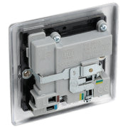 BG Electrical Nexus Metal Brushed Steel - Single switched, single pole, with 2 x USB A