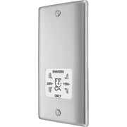 BG Electrical Nexus Metal Brushed Steel - 115/240V dual voltage shaver socket
