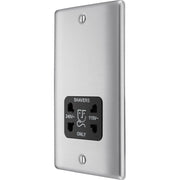 BG Electrical Nexus Metal Brushed Steel - 115/240V dual voltage shaver socket