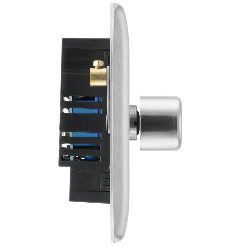 BG Electrical Nexus Metal Brushed Steel - Single, 2 way push 200W