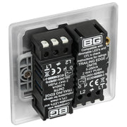 BG Electrical Nexus Metal Brushed Steel - Double, 2 way push 200W