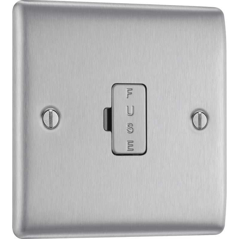 BG Electrical Nexus Metal Brushed Steel - Unswitched and fused