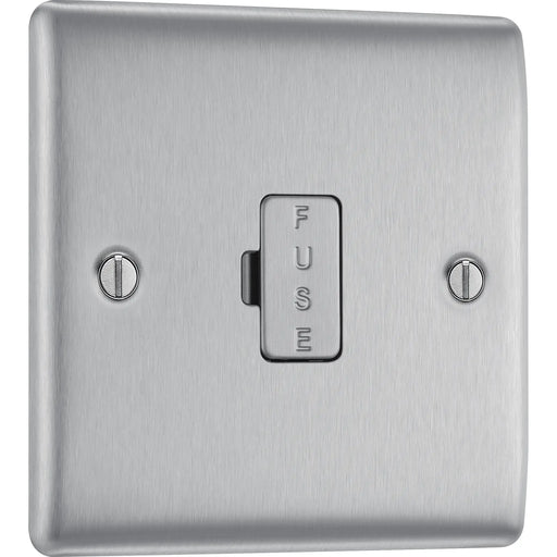 BG Electrical Nexus Metal Brushed Steel - Unswitched and fused
