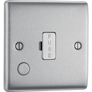 BG Electrical Nexus Metal Brushed Steel - Unswitched and fused with flex outlet