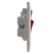 BG Electrical Nexus Metal Brushed Steel - 45A double pole, with switched socket and indicators