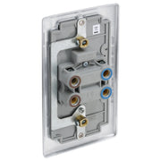 BG Electrical Nexus Metal Brushed Steel - 45A, double pole, large plate, with indicator