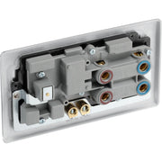 BG Electrical Nexus Metal Brushed Steel - 45A double pole, with switched socket and indicators