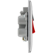 BG Electrical Nexus Metal Brushed Steel - 45A double pole, with switched socket and indicators