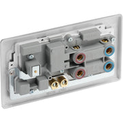 BG Electrical Nexus Metal Brushed Steel - 45A double pole, with switched socket and indicators