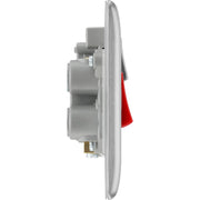 BG Electrical Nexus Metal Brushed Steel - 45A double pole, with switched socket and indicators
