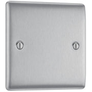 BG Electrical Nexus Metal Brushed Steel - Single, blank plate
