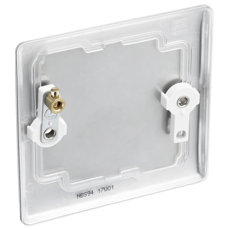 BG Electrical Nexus Metal Brushed Steel - Single, blank plate