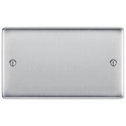 BG Electrical Nexus Metal Brushed Steel - Double, blank plate