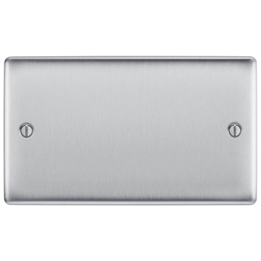 BG Electrical Nexus Metal Brushed Steel - Double, blank plate