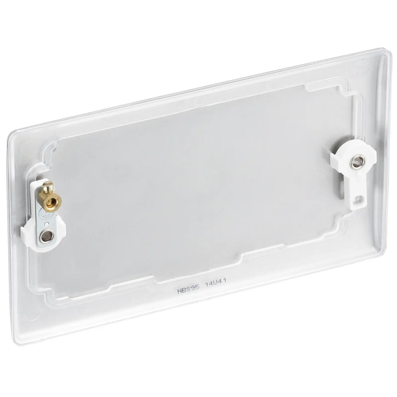 BG Electrical Nexus Metal Brushed Steel - Double, blank plate